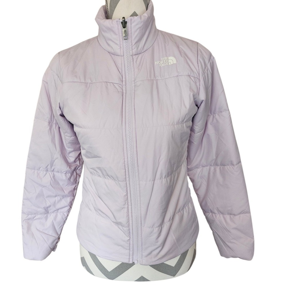 The North Face Girls Lavender Purple Puffer Jacket Full Zip Size Large 12